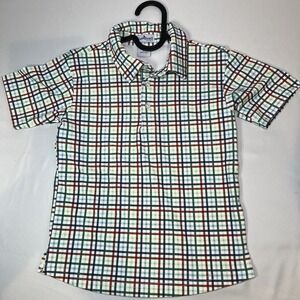 Blue Quail Boys Shirt 4T Colorful Striped Plaid Polo UPF +50 Soft Performance